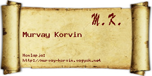 Murvay Korvin névjegykártya